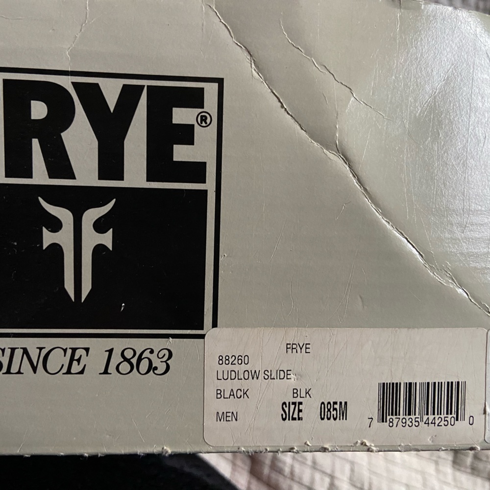 Frye men’s Ludlow slide sandal, black leather, size 8.5. Like new, w/box. - Picture 3 of 4